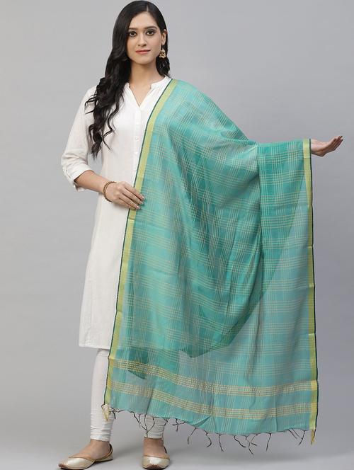 checks woven dupatta - 17557370 - Very Small Image - 1