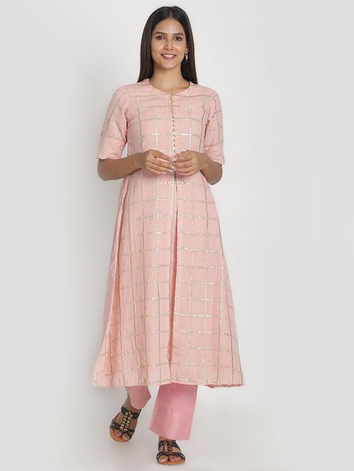 checkered kurta pant set - 17557494 - Very Small Image - 1