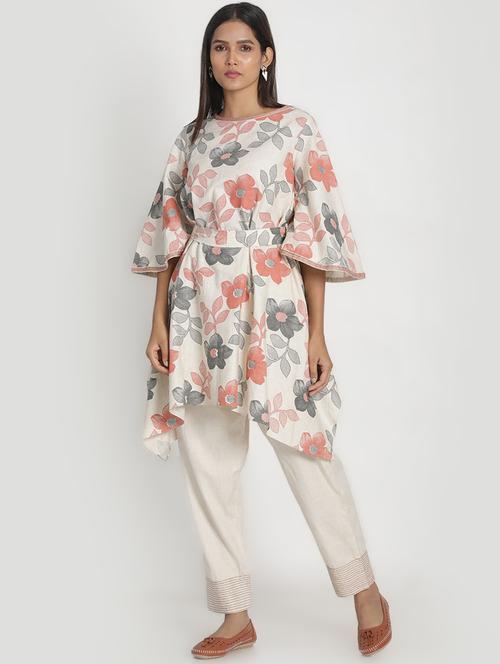 offwhite cotton kurta pant set - 17557496 - Very Small Image - 1
