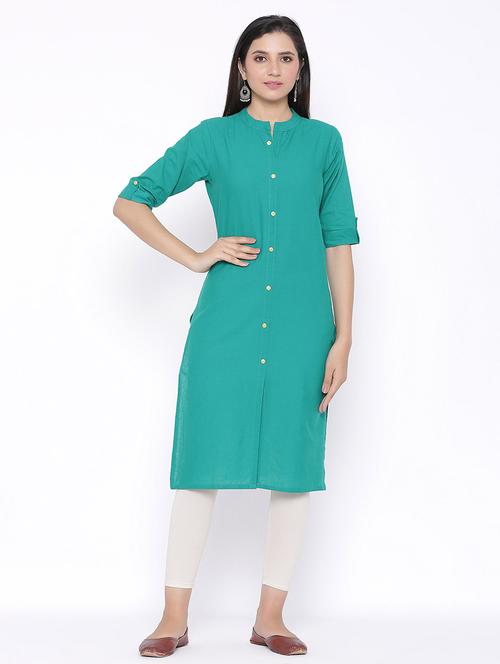 solid straight kurta - 17557735 - Very Small Image - 1