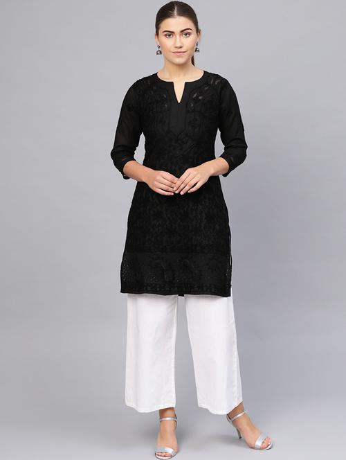 chikankari straight kurta - 17559084 - Very Small Image - 1