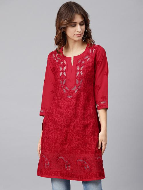 chikankari straight kurta - 17559089 - Very Small Image - 1