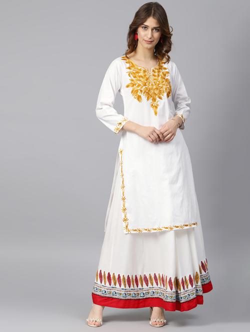 chikankari straight kurta - 17559096 - Very Small Image - 1