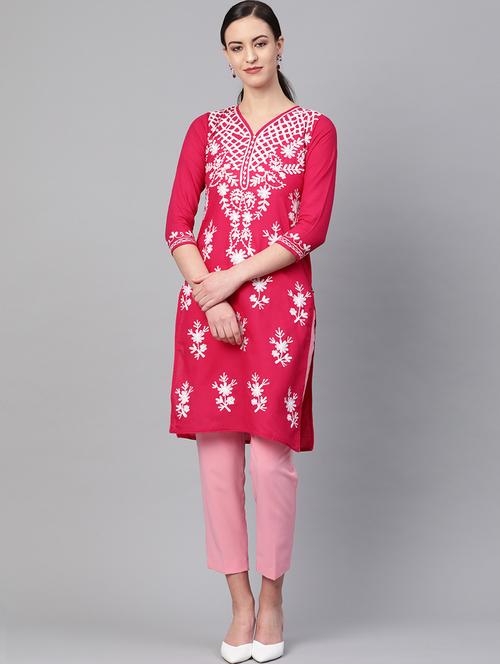 chikankari straight kurta - 17559109 - Very Small Image - 1