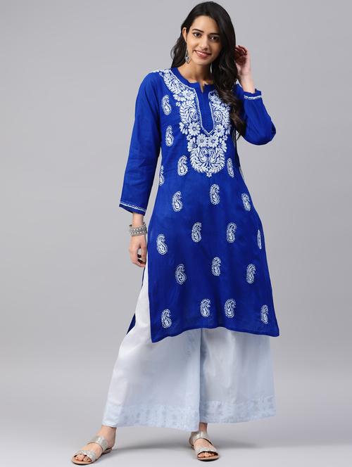 chikankari straight kurta - 17559115 - Very Small Image - 1