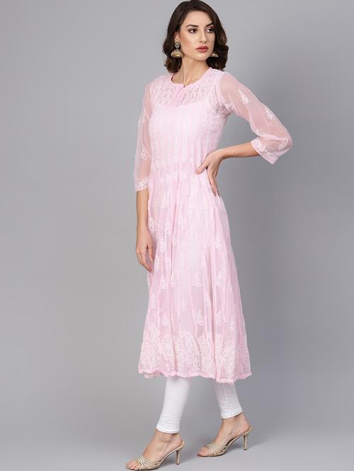 chikankari straight kurta - 17559117 - Very Small Image - 1