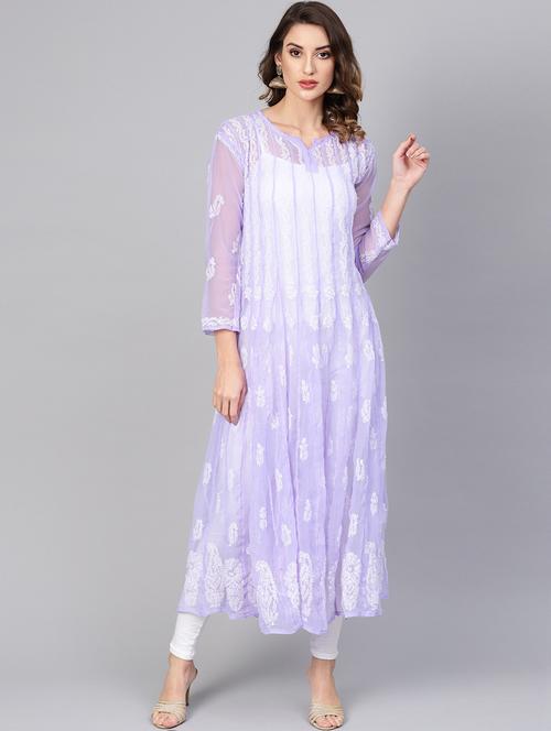 chikankari straight kurta - 17559118 - Very Small Image - 1