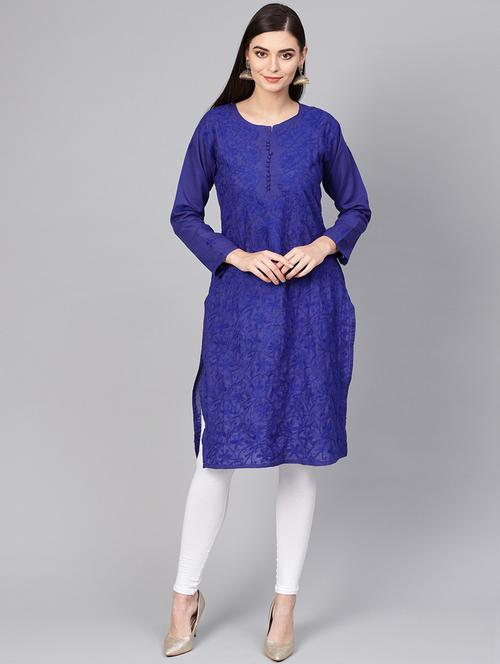 chikankari straight kurta - 17559121 - Very Small Image - 1