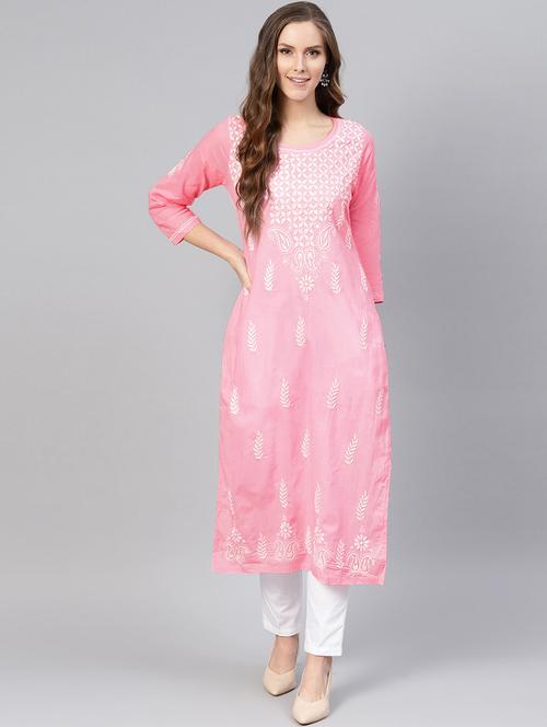 chikankari straight kurta - 17559137 - Very Small Image - 1