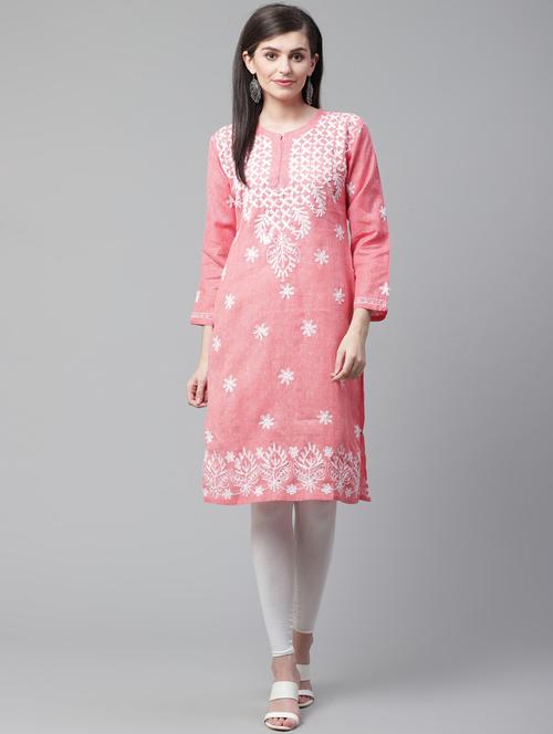 chikankari straight kurta - 17559172 - Very Small Image - 1