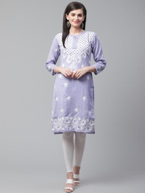 chikankari straight kurta - 17559175 - Very Small Image - 1
