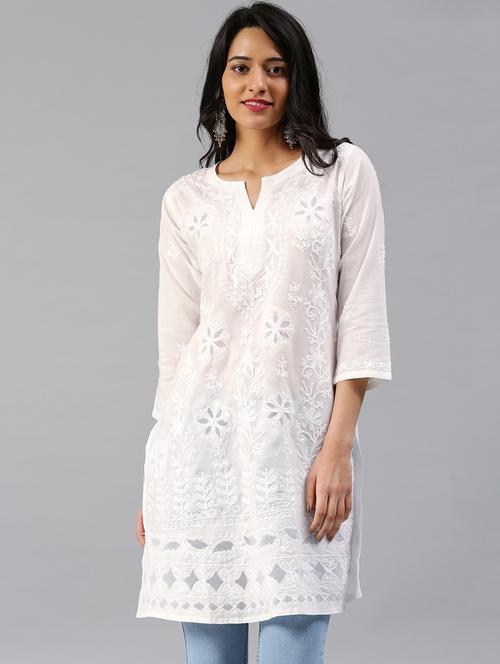 chikankari straight kurta - 17559206 - Very Small Image - 1