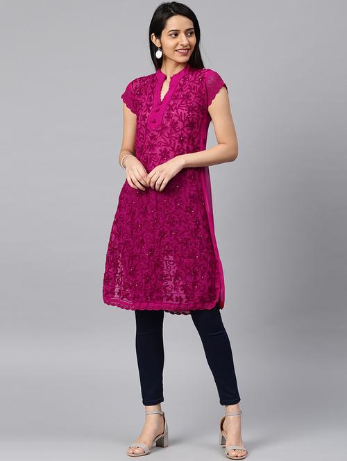 chikankari straight kurta - 17559245 - Very Small Image - 1
