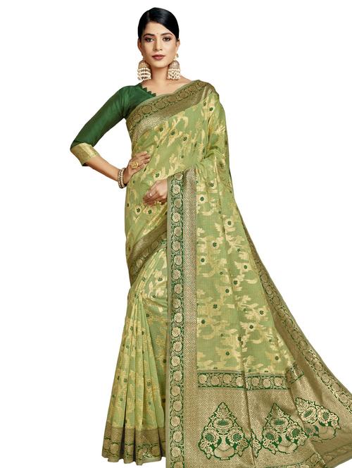 jacquard work woven saree with blouse - 17559506 - Very Small Image - 1