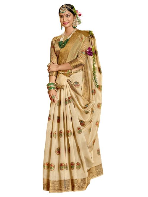 jacquard work woven saree with blouse - 17559510 - Very Small Image - 1