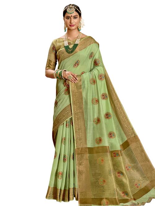 jacquard work woven saree with blouse - 17559511 - Very Small Image - 1
