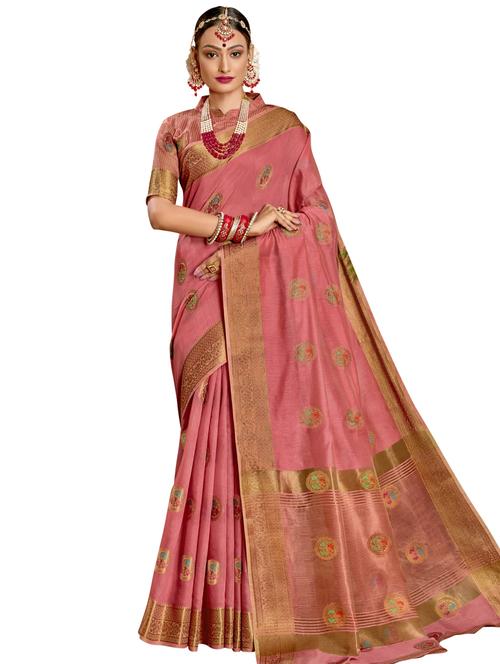 jacquard work woven saree with blouse - 17559513 - Very Small Image - 1
