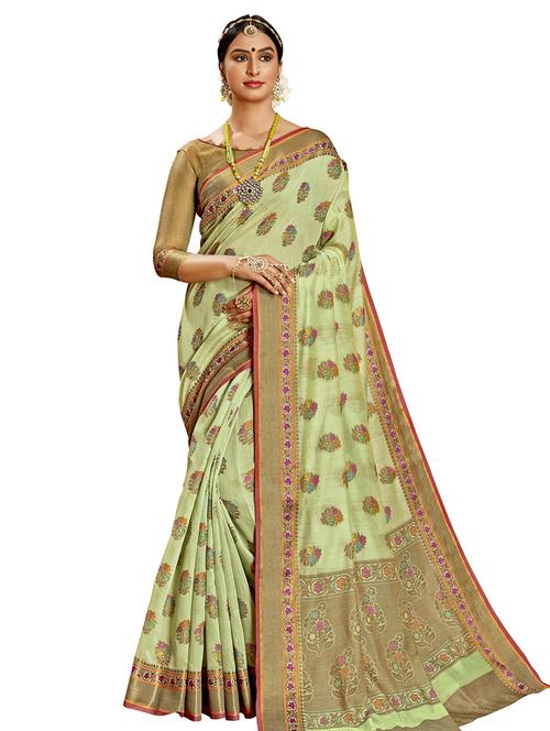 jacquard work woven saree with blouse - 17559518 - Very Small Image - 1
