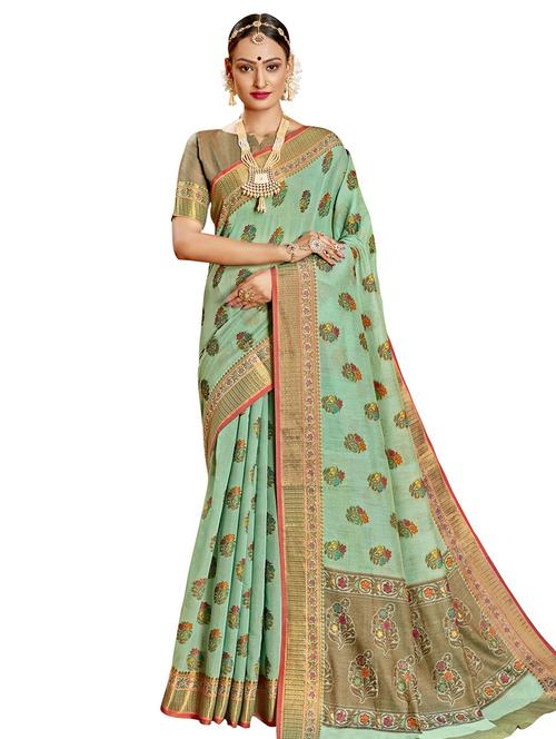 jacquard work woven saree with blouse - 17559520 - Very Small Image - 1