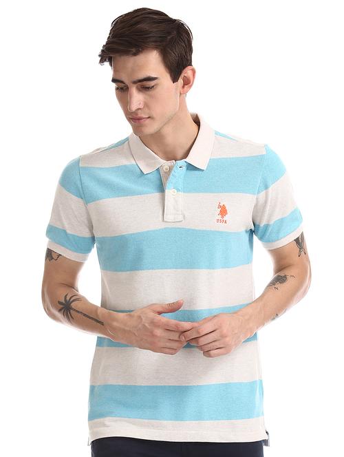 off white striped polo t-shirt - 17559686 - Very Small Image - 1