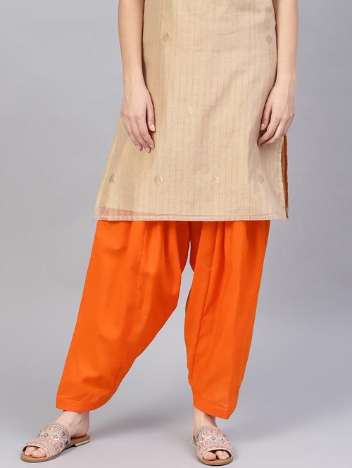 orange cotton regular salwars - 17559762 - Very Small Image - 1