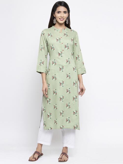 floral straight kurta - 17559950 - Very Small Image - 1