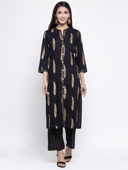 foil print kurta palazzo set - 17559982 - Very Small Image - 1