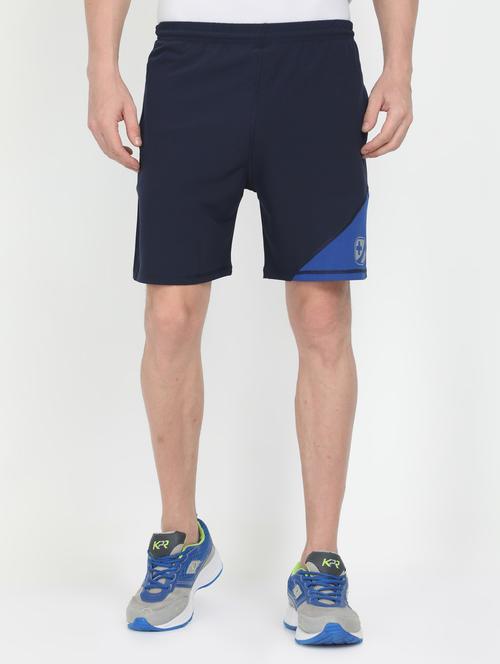 navy blue color block short - 17560499 - Very Small Image - 1