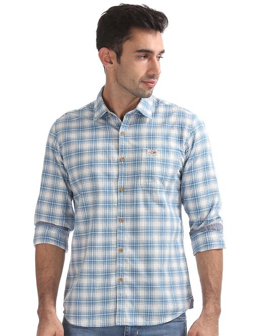 light blue checkered casual shirt - 17560657 - Very Small Image - 1