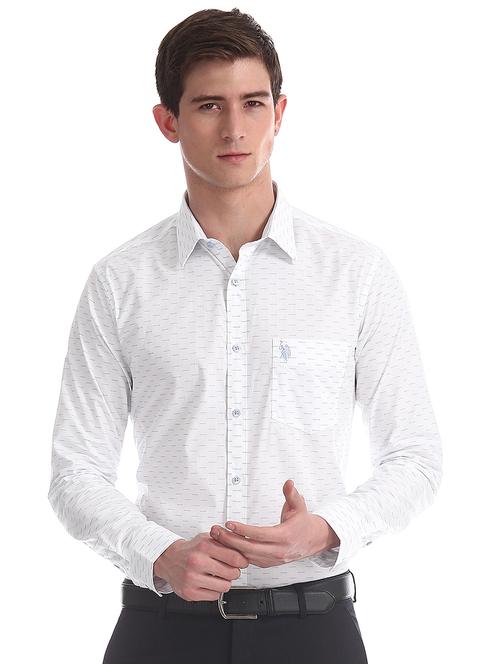 white printed casual shirt - 17561361 - Very Small Image - 1
