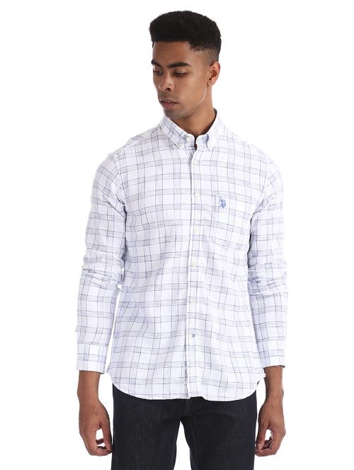 white checkered casual shirt - 17561910 - Very Small Image - 1
