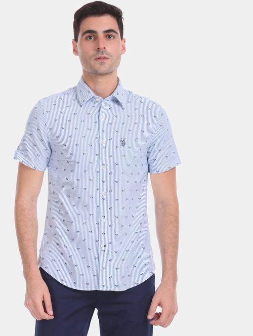 light blue striped casual shirt - 17562000 - Very Small Image - 1
