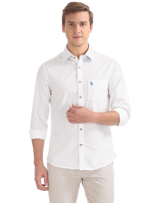 white printed casual shirt - 17562093 - Very Small Image - 1