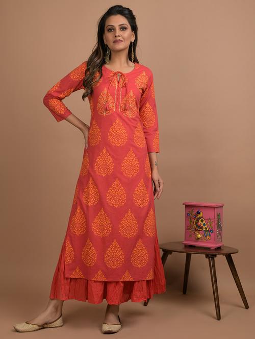 printed straight kurta - 17562539 - Very Small Image - 1