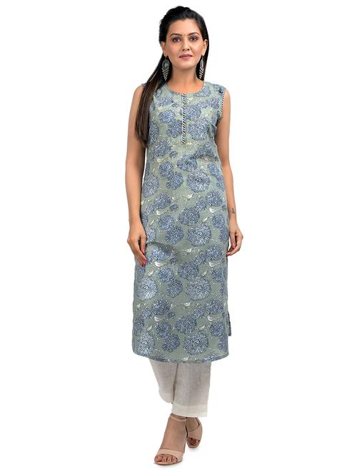 printed straight kurta - 17562543 - Very Small Image - 1