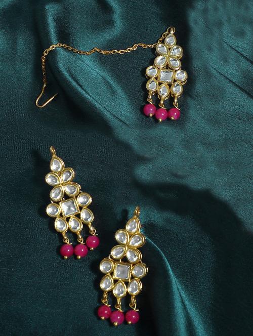 pink metal necklaces and earring - 17562792 - Very Small Image - 1