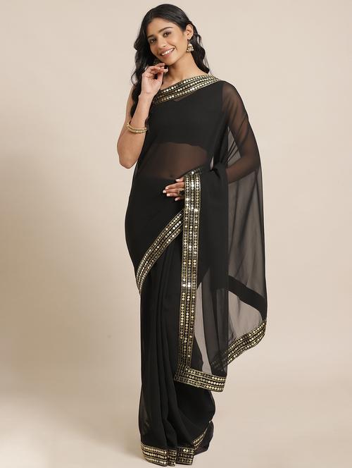 solid bordered saree - 17562919 - Very Small Image - 1