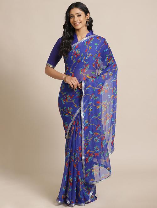 floral printed saree - 17562925 - Very Small Image - 1