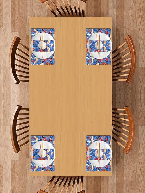 texstylers block printed pure cotton jaipuri print mat and napkin set(4 mat and 4 napkins) - 17563258 - Very Small Image - 1