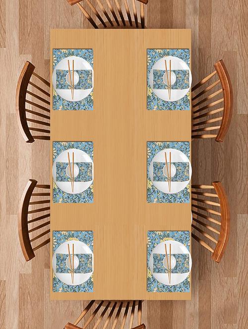 texstylers block printed pure cotton jaipuri print mat and napkin set(6 mat and 6 napkins) - 17563270 - Very Small Image - 1