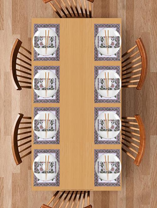 texstylers block printed pure cotton jaipuri print mat and napkin set(8 mat and 8 napkins) - 17563276 - Very Small Image - 1