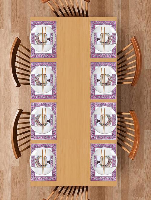 texstylers block printed pure cotton jaipuri print mat and napkin set(8 mat and 8 napkins) - 17563281 - Very Small Image - 1