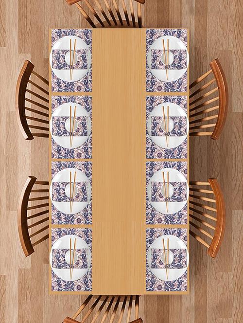 texstylers block printed pure cotton jaipuri print mat and napkin set(8 mat and 8 napkins) - 17563282 - Very Small Image - 1