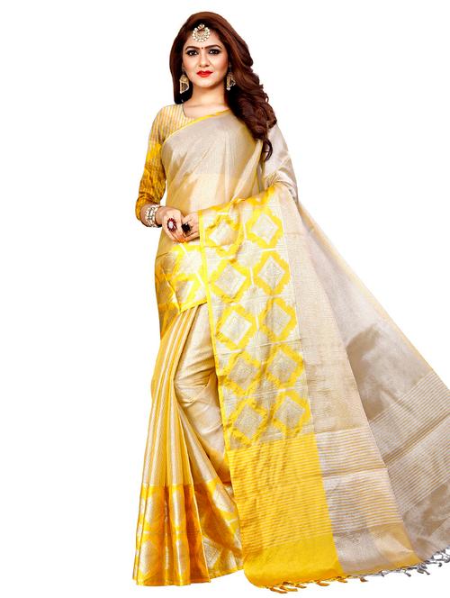 solid banarasi saree with blouse - 17563548 - Very Small Image - 1