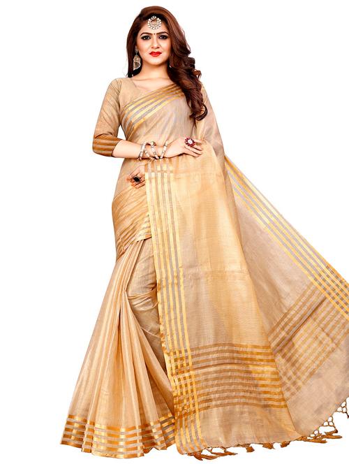solid banarasi saree with blouse - 17563554 - Very Small Image - 1