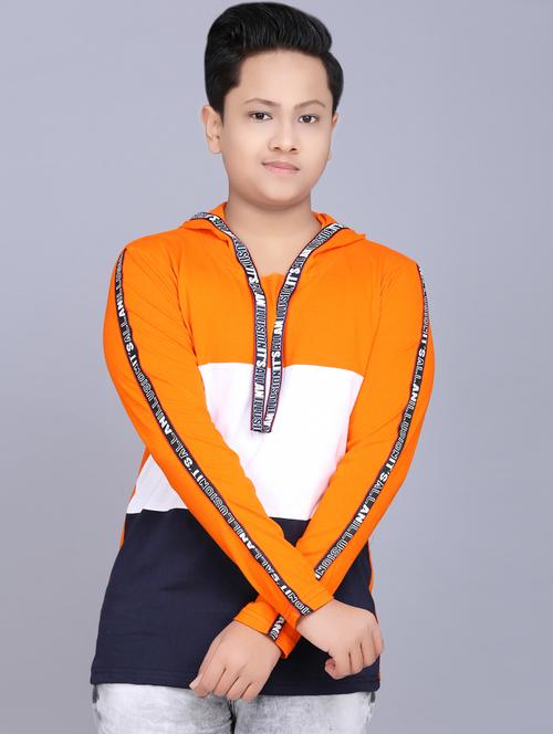 color block hooded t-shirt - 17563946 - Very Small Image - 1