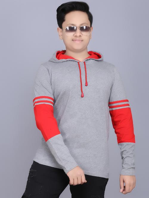 color block hooded t-shirt - 17563959 - Very Small Image - 1