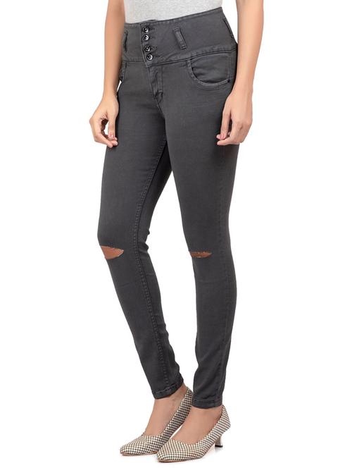knee slit high rise jeans - 17564440 - Very Small Image - 1