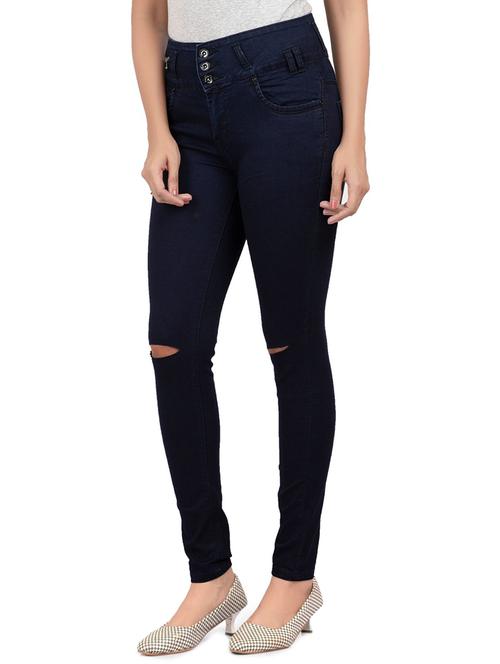 knee slit high rise jeans - 17564443 - Very Small Image - 1
