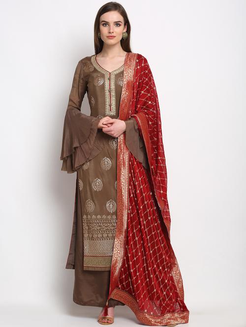 embroidered unstitched suit - 17564451 - Very Small Image - 1